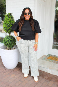 High Rise Leopard Printed Baggy Wide Vervet