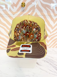 Feather Trucker Hat - Olive Camo (4 Options)