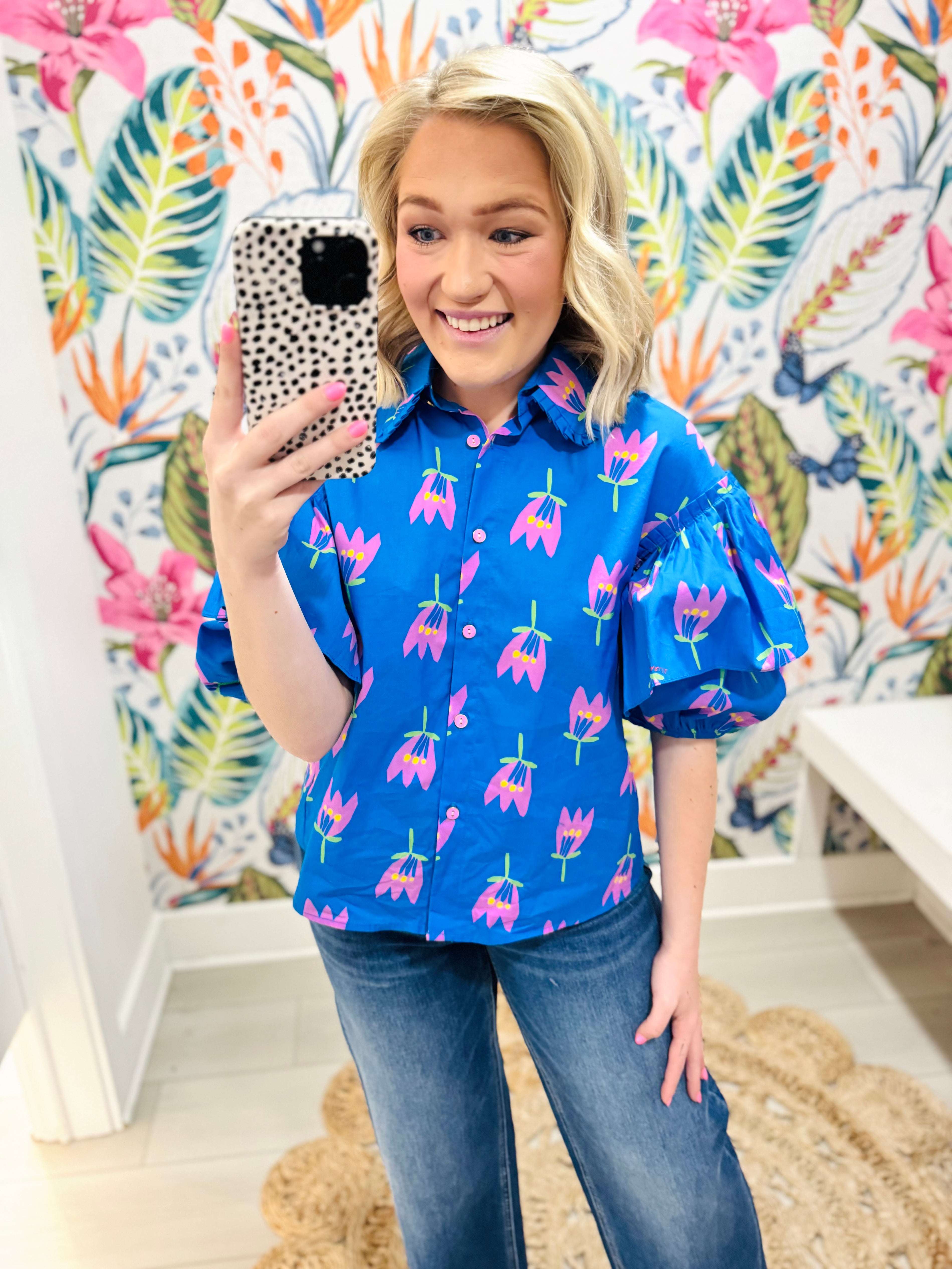 Poppy Ruffle Sleeve Top | KARLIE