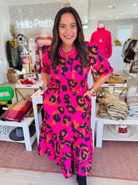 Evelyn Maxi in Pink Leopard | MAUDE