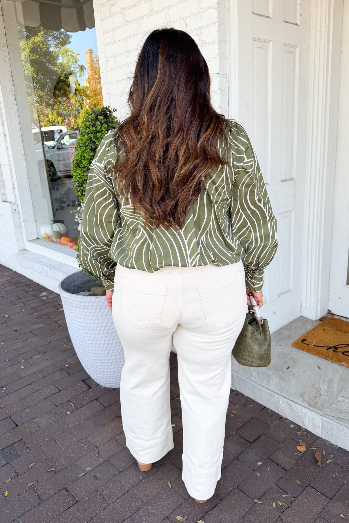 High Rise Wide Leg Square Pocket Denim in Ecru
