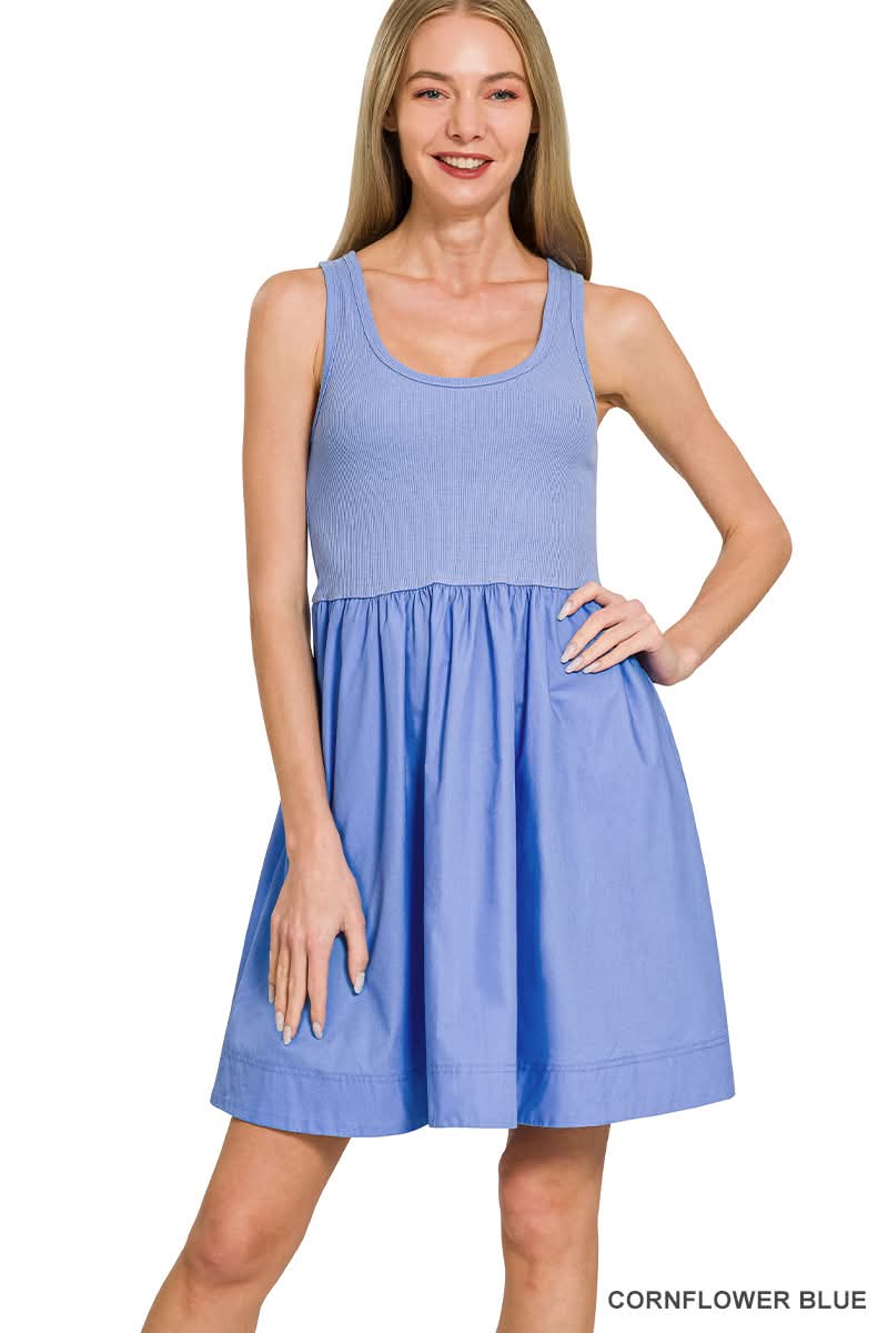 Summer Breeze Dress in Cornflower Blue | BOMB BASIC