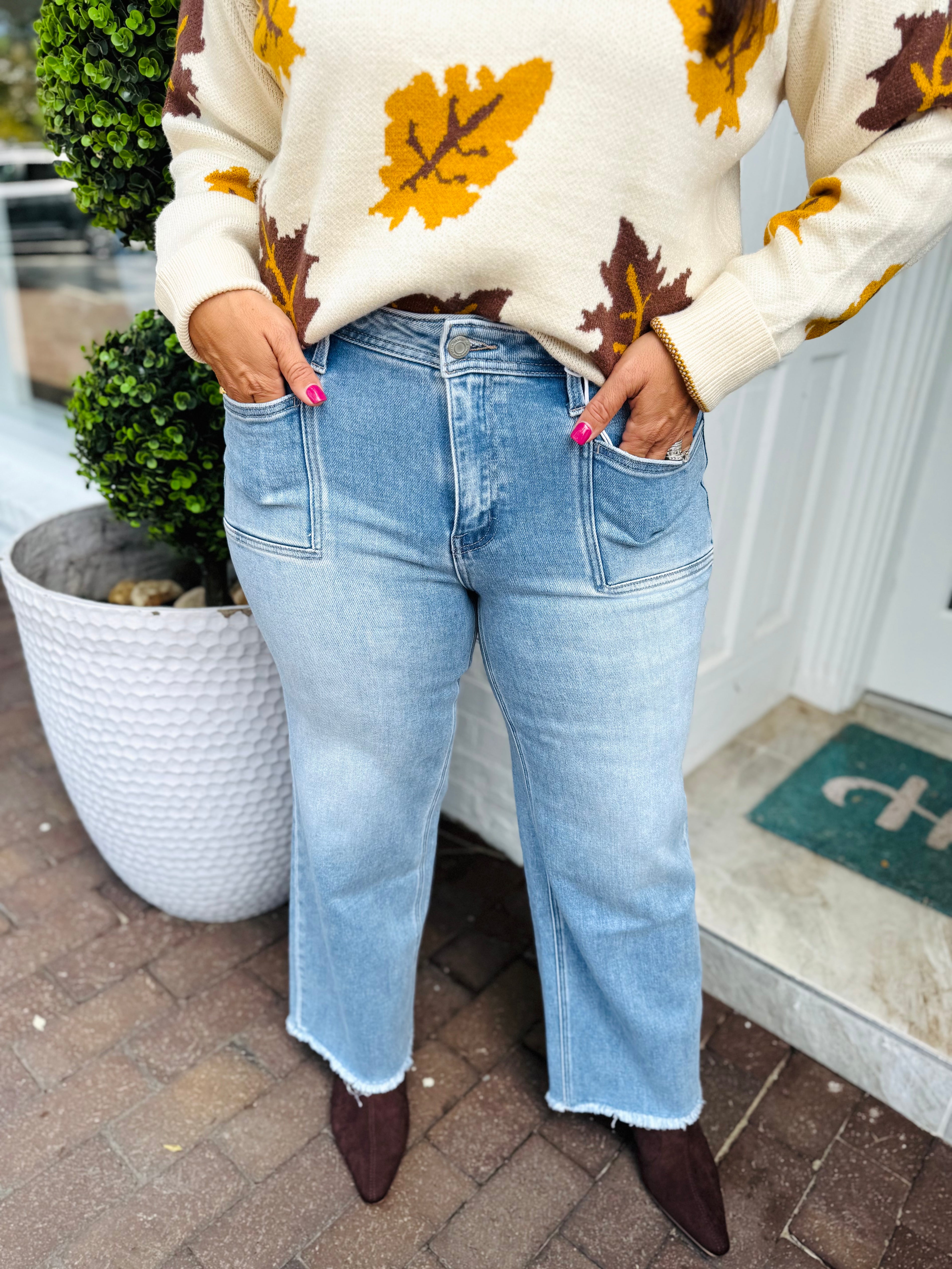 Holly High Rise Crop Denim |Vervet