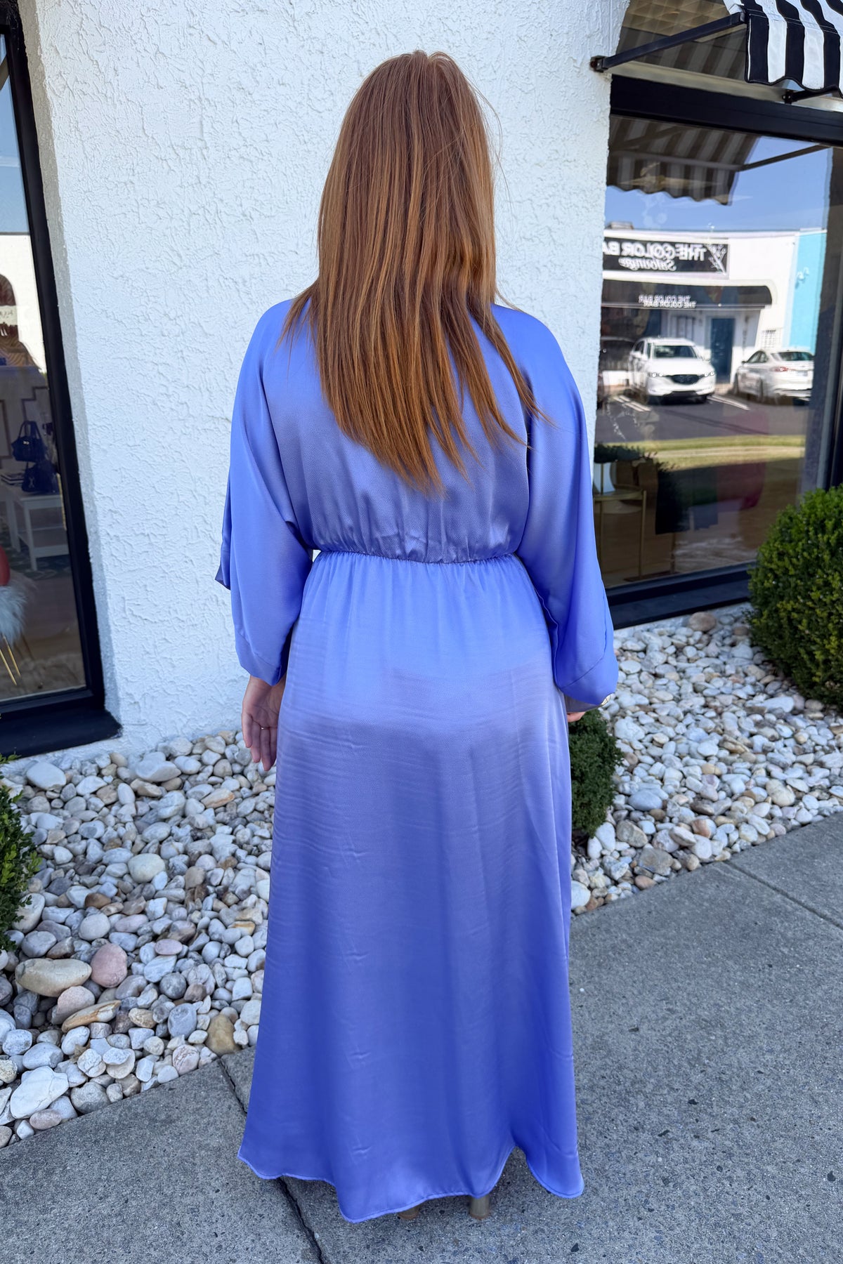 Kathryn Kimono Maxi Dress - Periwinkle