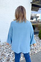 Anytime + Anywhere Mockneck Sweater in Blue