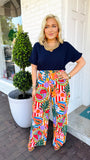 Tropical Island Fruit Smock Waist Pant | KARLIE