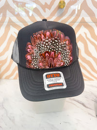 Feather Trucker Hat - Black (4 Options)