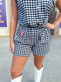 Faye Shorts in Black Gingham