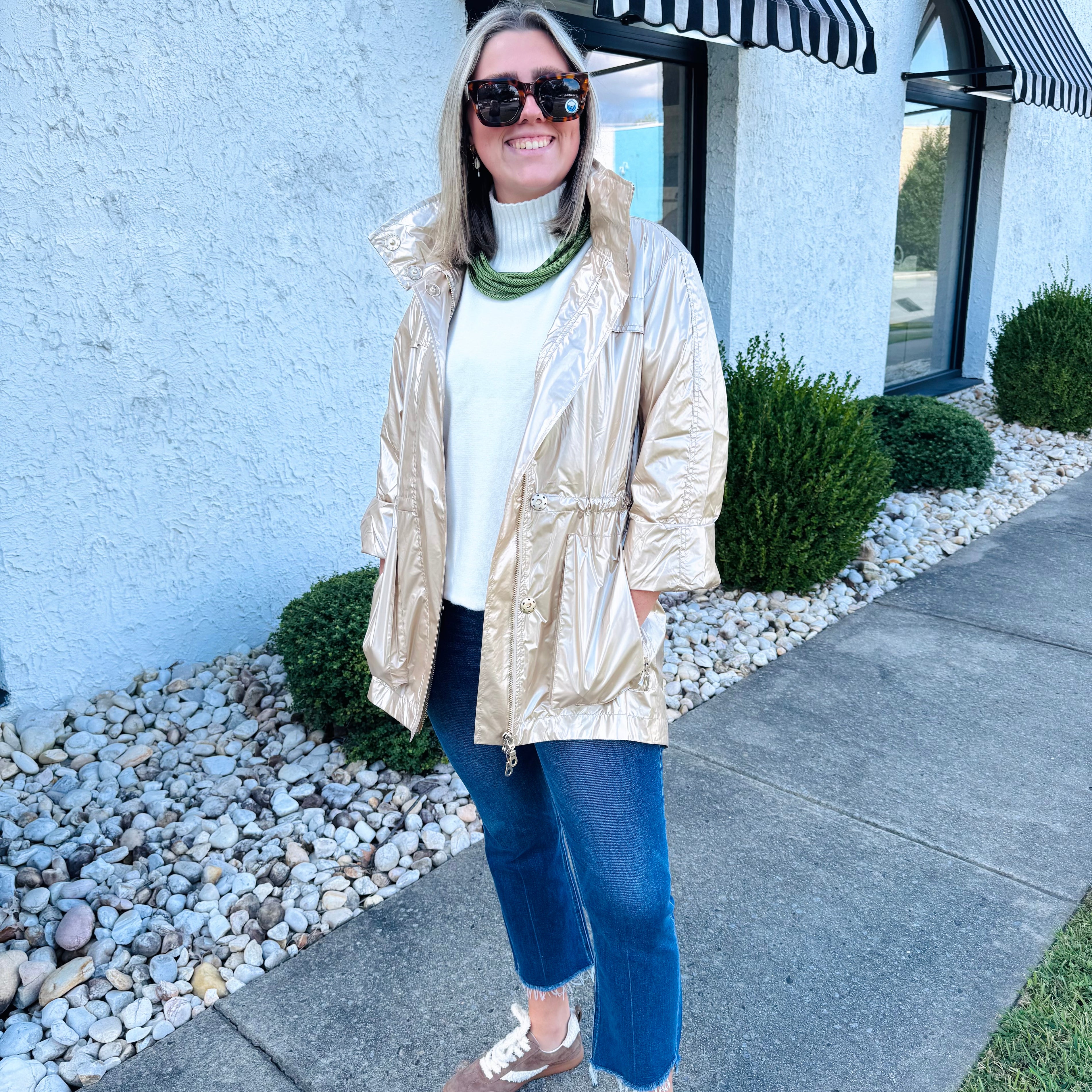 Gold Metallic Rain Jacket | ANORAK