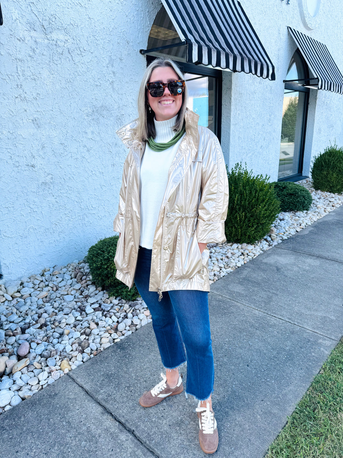 Gold Metallic Rain Jacket | ANORAK