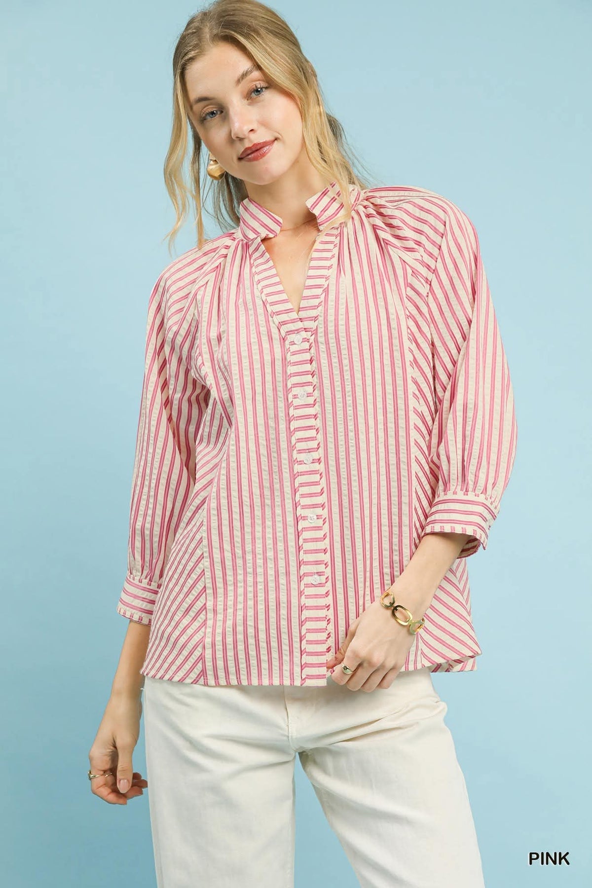 Coast to Coast Striped Top in Pink