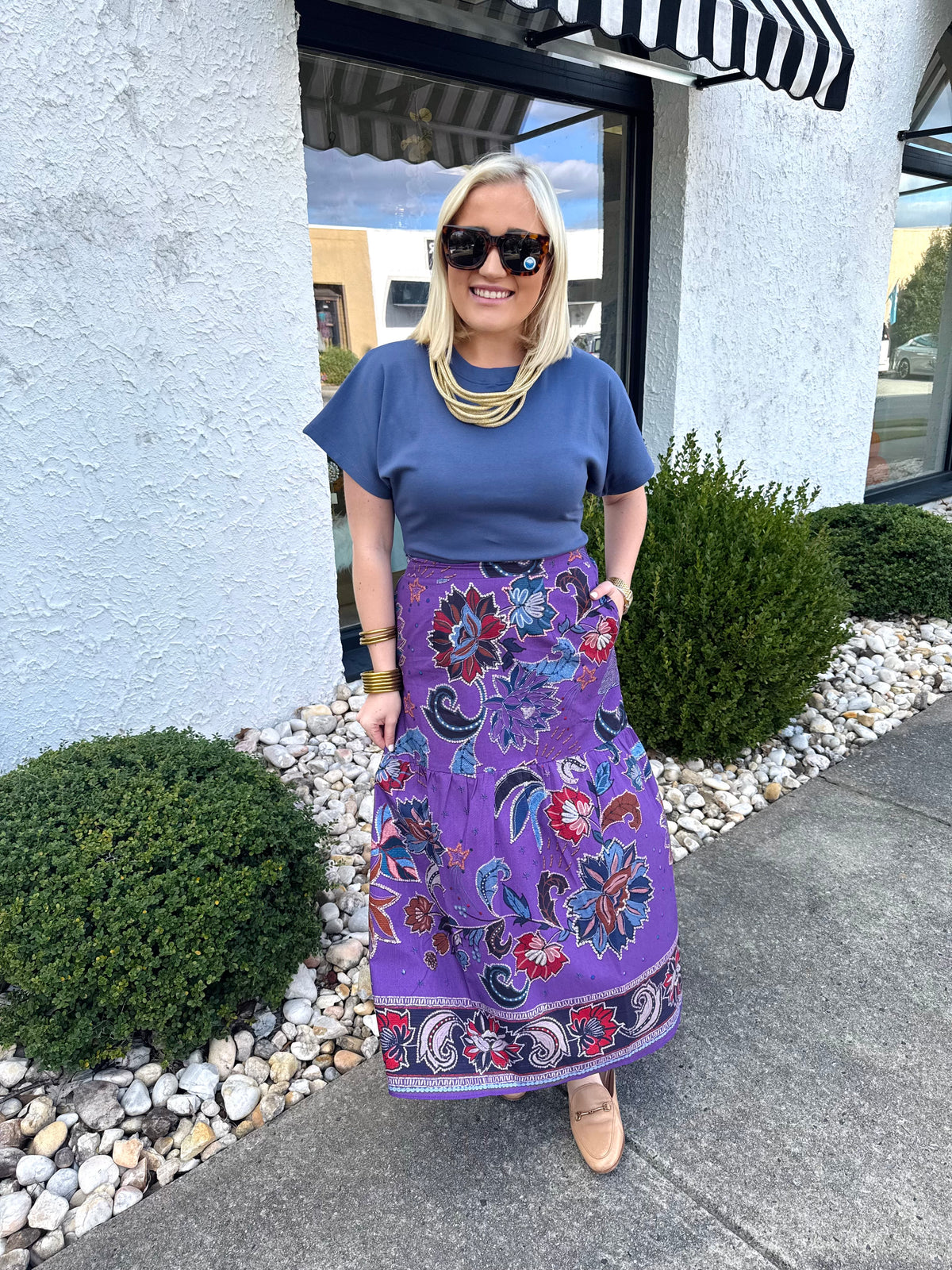 Ada Skirt in Purple Sparkle | MAUDE