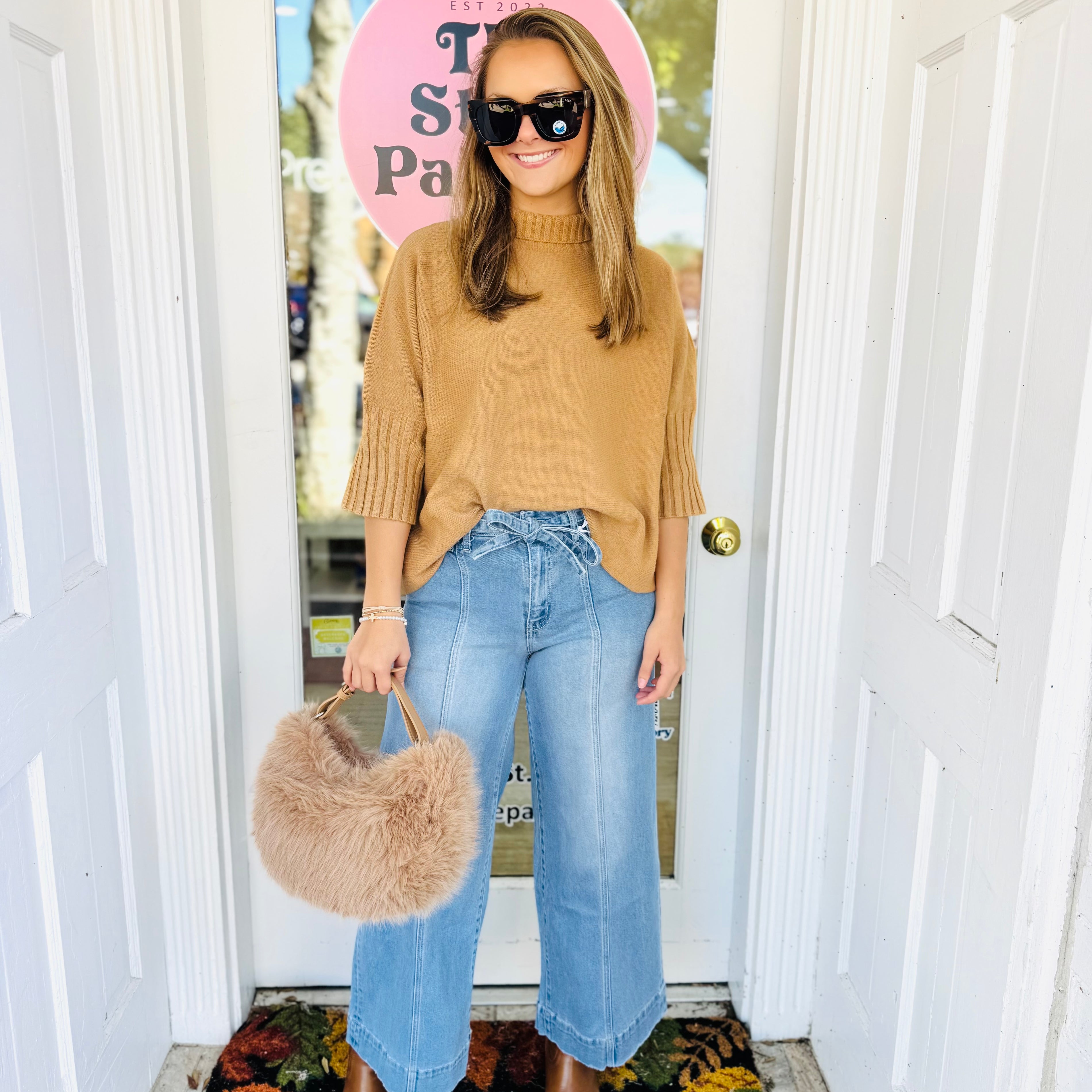 High Rise Crop Palazzo W/Tie VERVET