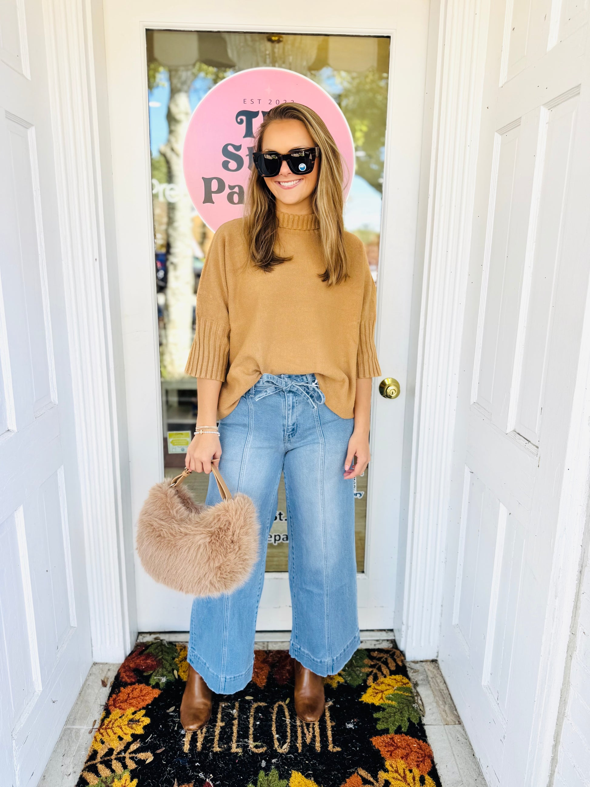 High Rise Crop Palazzo W/Tie VERVET