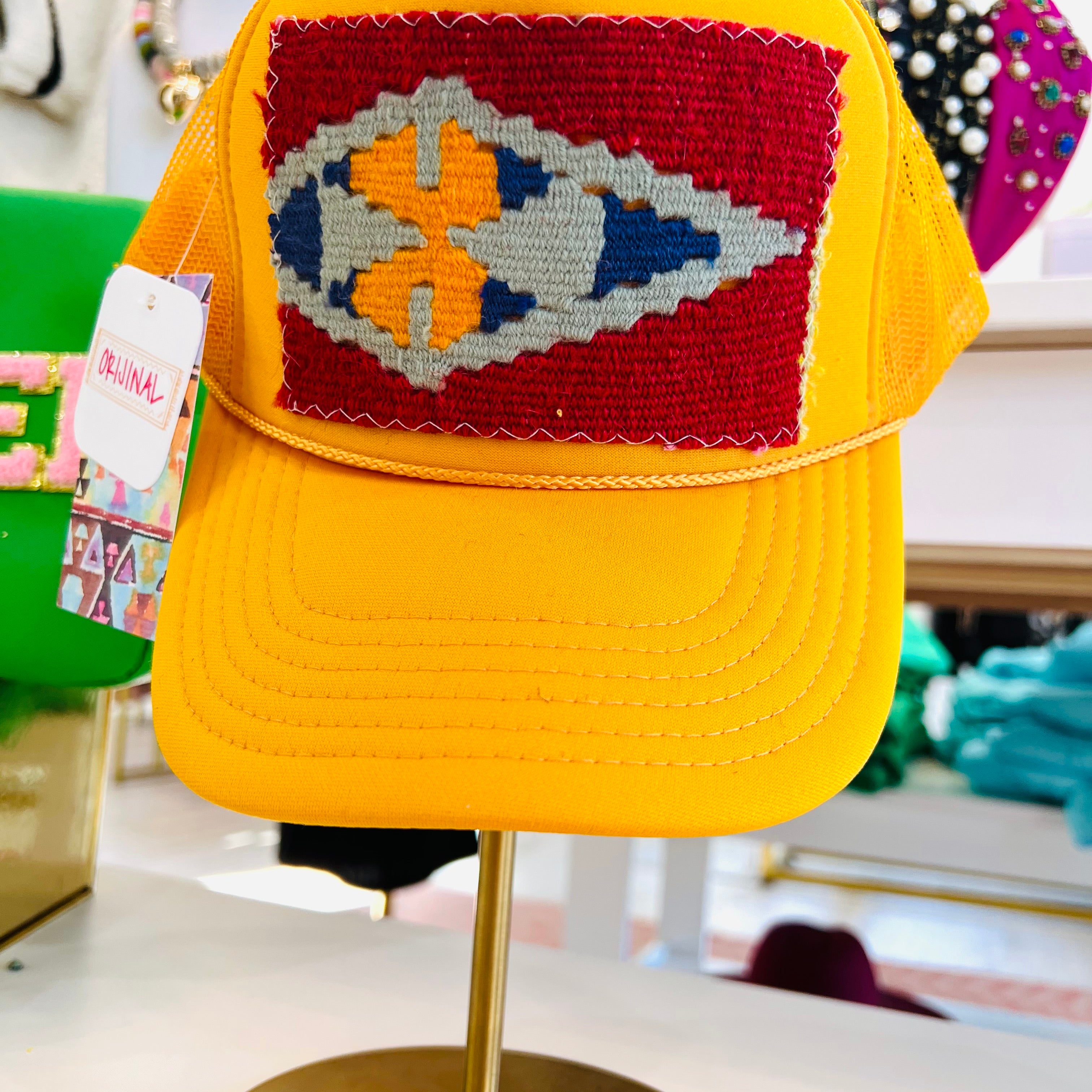 ORIJINAL Trucker Hat in Gold - Red/Sage/Navy Patch