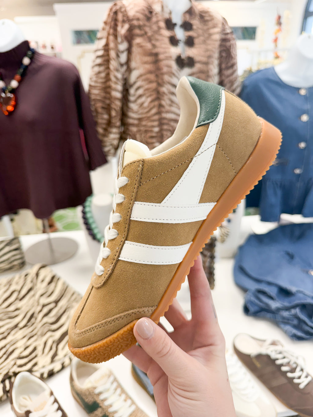 Gola Women’s Elan Trainer Brown Sugar/Off White/ Evergreen