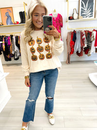 Pumpkin Personalities Sequin Pullover