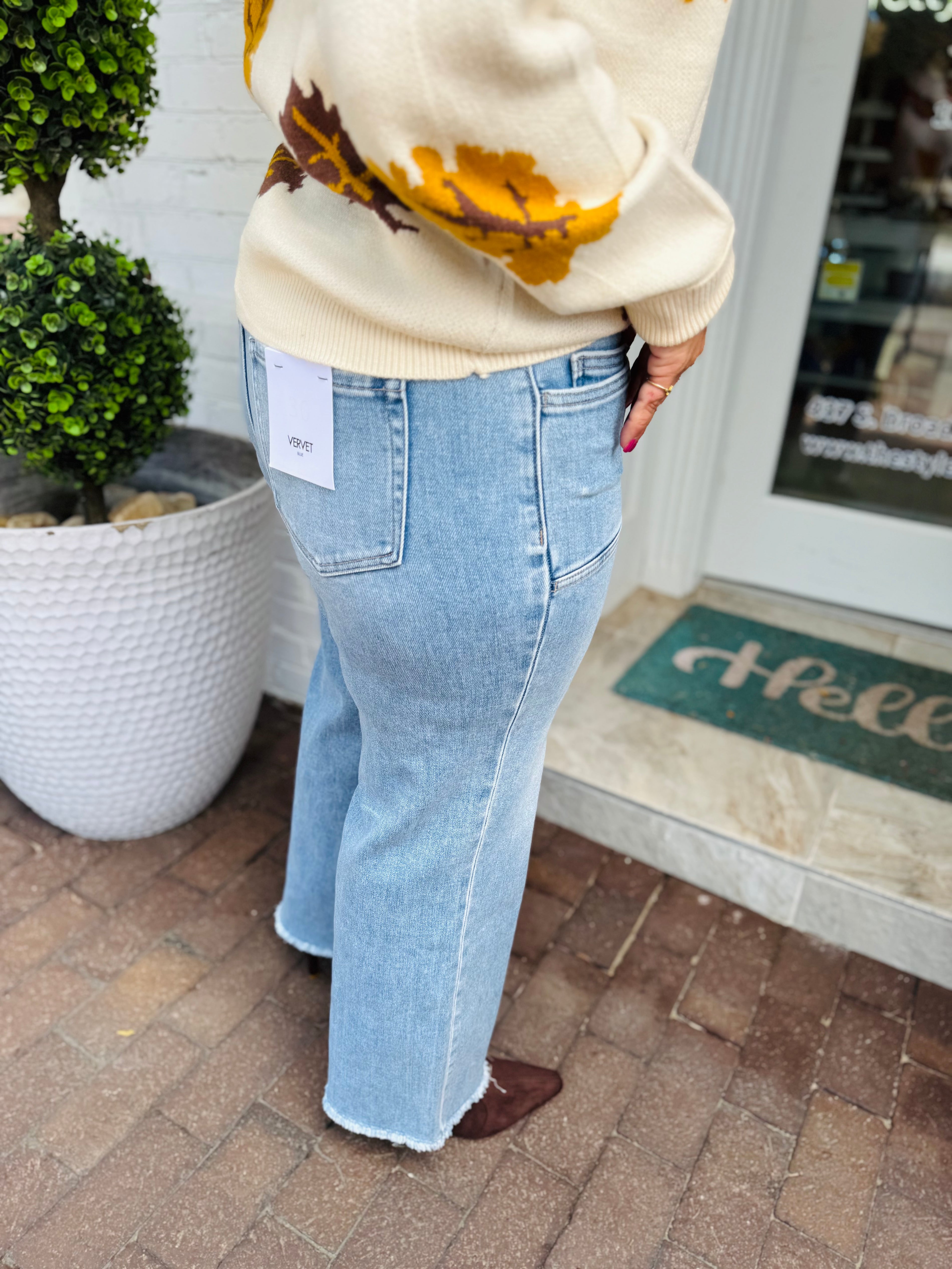 Holly High Rise Crop Denim |Vervet