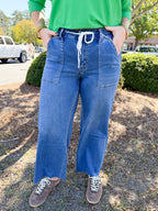 High Rise Super Soft Drawstring Baggy Crop Wide Leg | VERVET