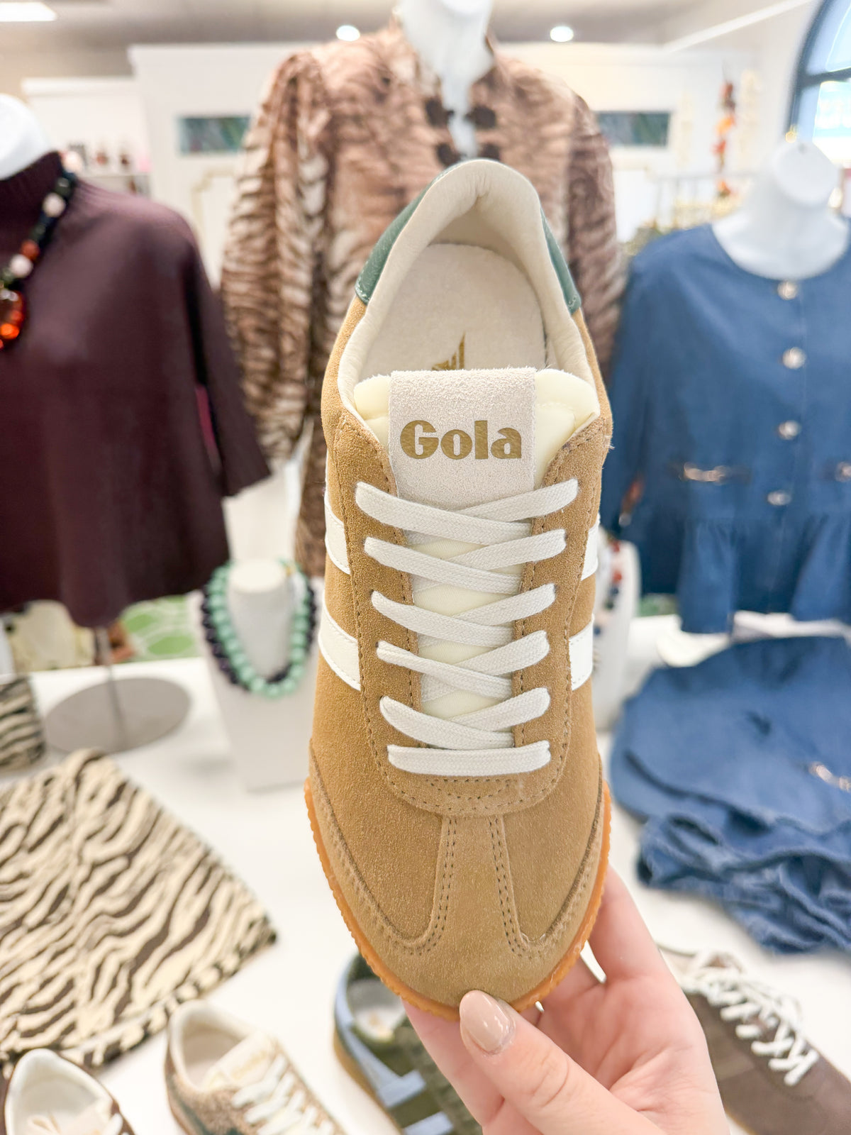 Gola Women’s Elan Trainer Brown Sugar/Off White/ Evergreen