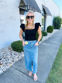 Touch of Ruffle Ribbed Top (2 Colors)