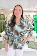 Mint Chocolate Chip Cinched Waist Tie Top