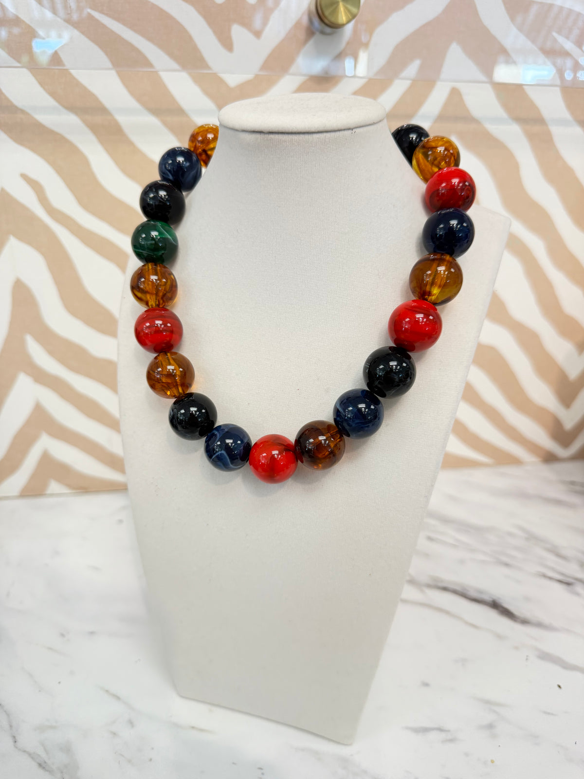 Deep Fall Multicolor Beaded Necklace