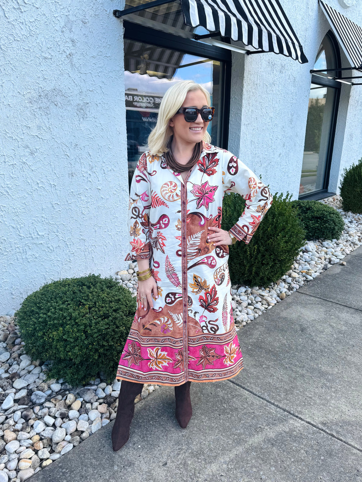 Eliza Dress in Misty Ferns | MAUDE