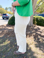 High Rise Winter White Slim Crop Wide Leg Denim | VERVET