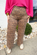 Wild Thing Zebra Stretch Denim in Camel