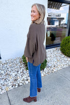 Anytime + Anywhere Mockneck Sweater in Brown