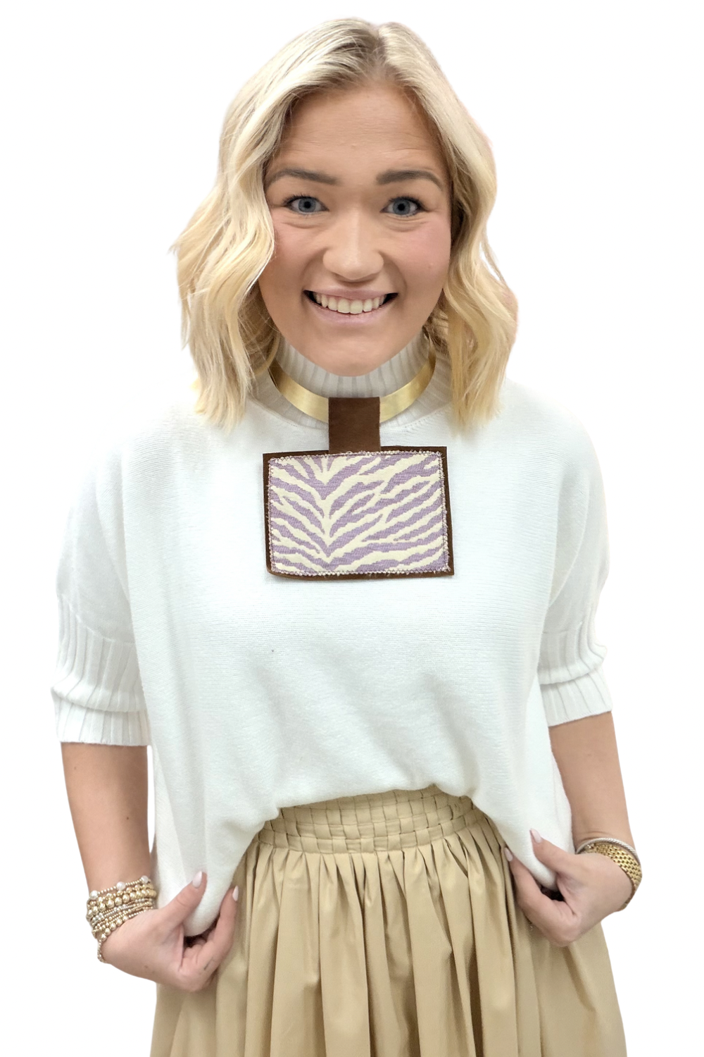 Purple Zebra Pendant Necklace | ORIJINAL