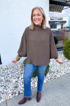 Anytime + Anywhere Mockneck Sweater in Brown