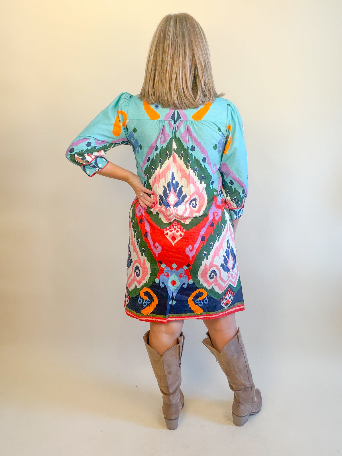 Dahlia Dress in Ikat | MAUDE