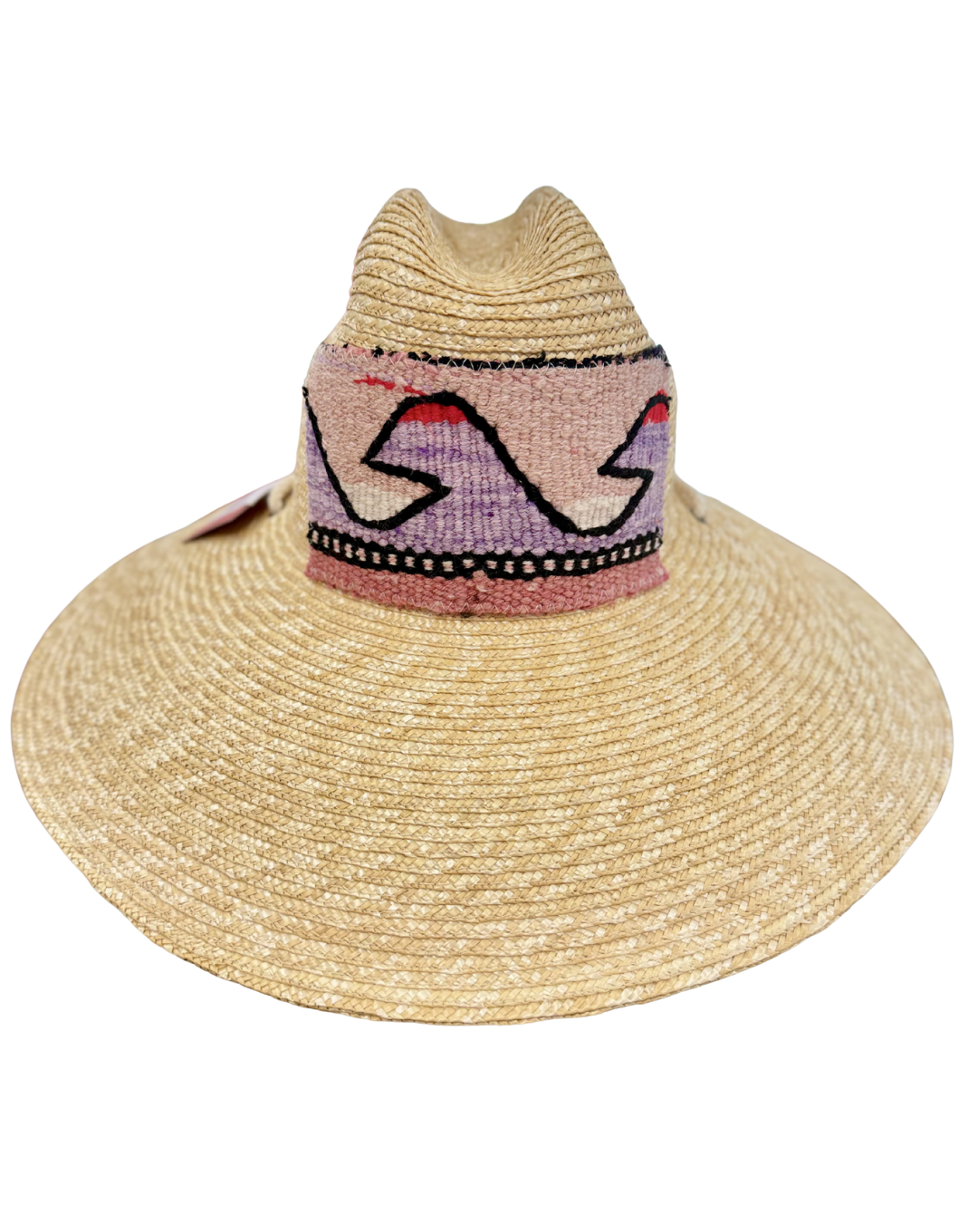 Straw Hat - Pink, Purple, Black Patch | ORIJINAL
