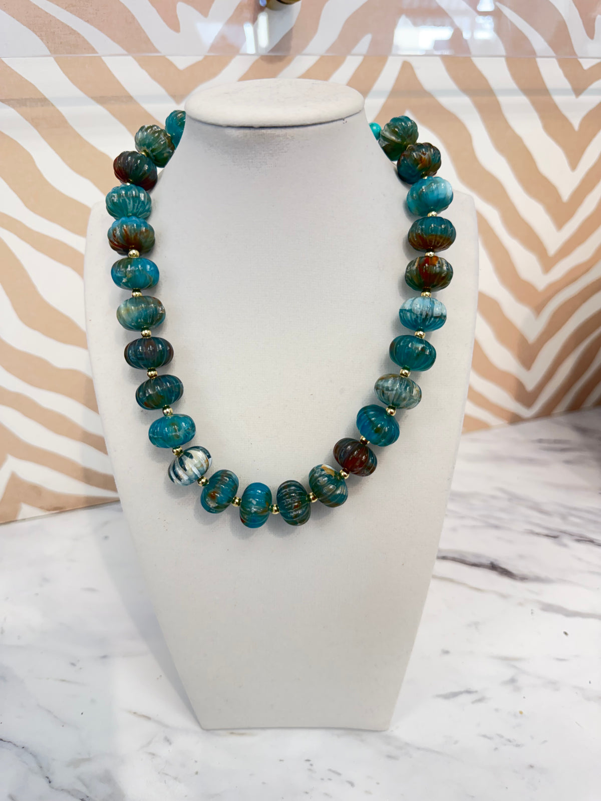 Tanya Turquoise Mixed Beaded Necklace