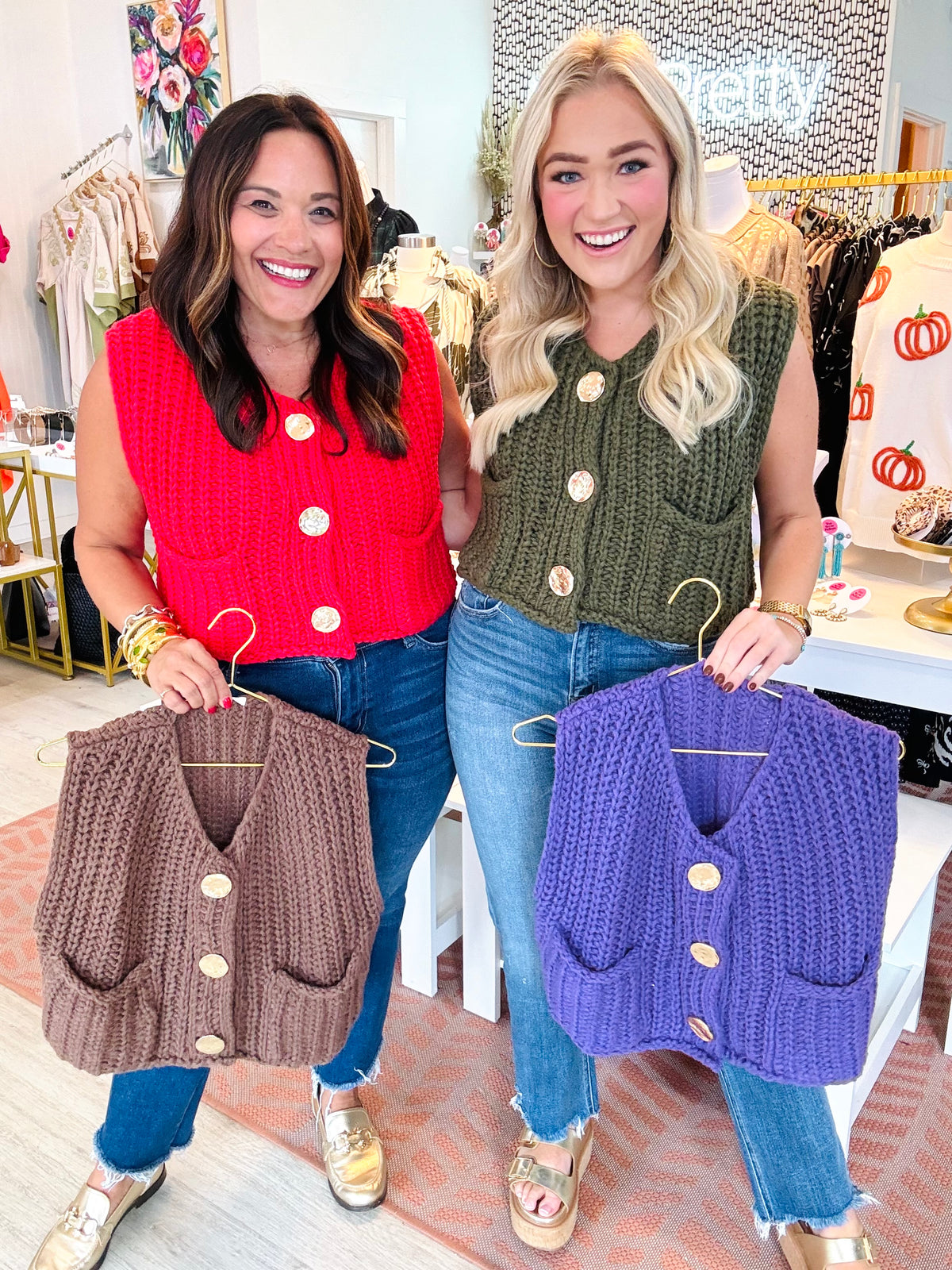 Cute As A Button Sweater (4 Colors)