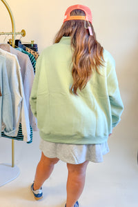 Fish Mock Neck Printed Sweatshirt - Sage