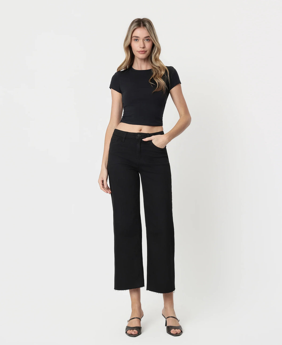 High Rise Wide Leg Denim in Black