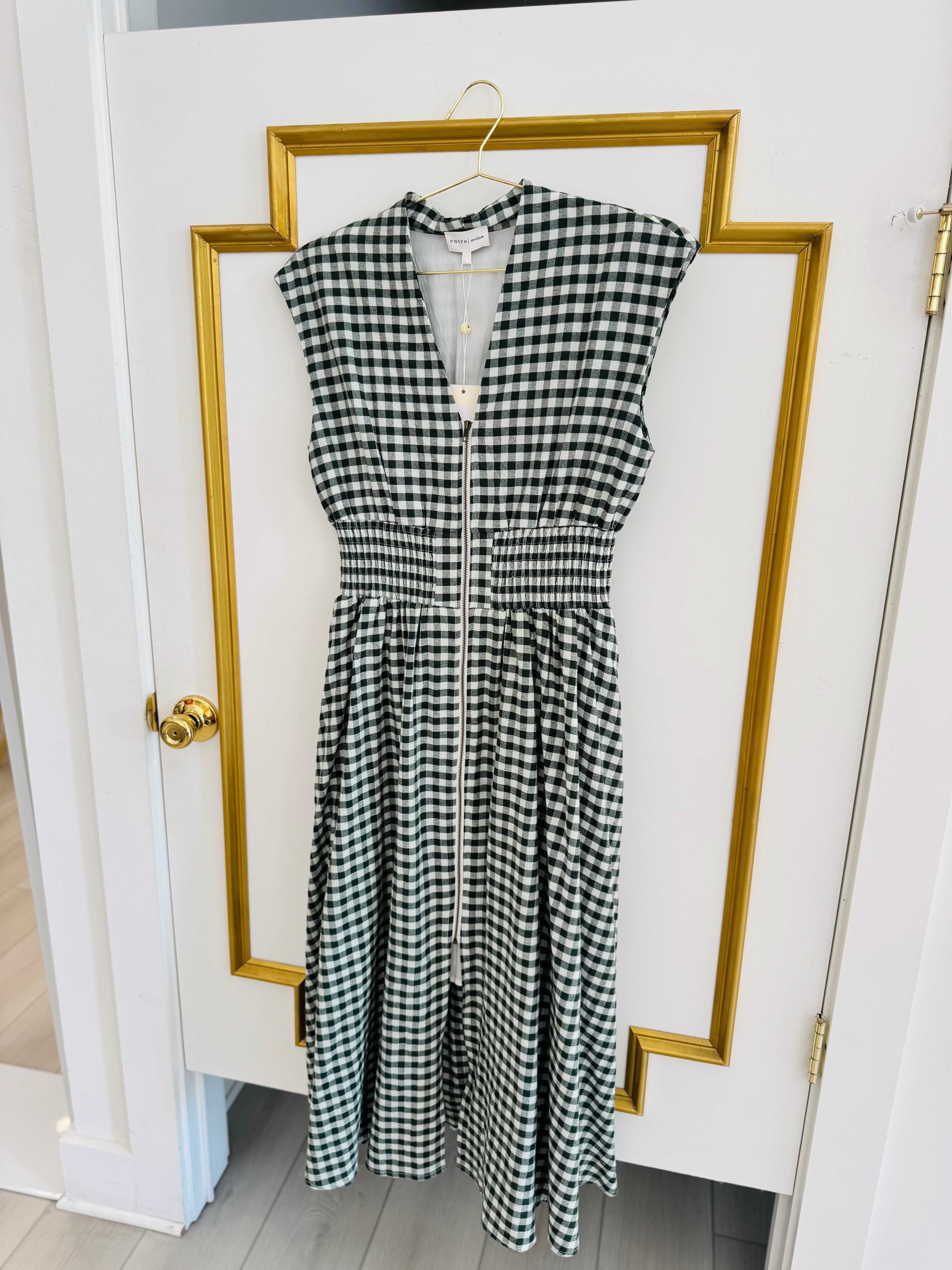 Stacey Dress in Forest Gingham