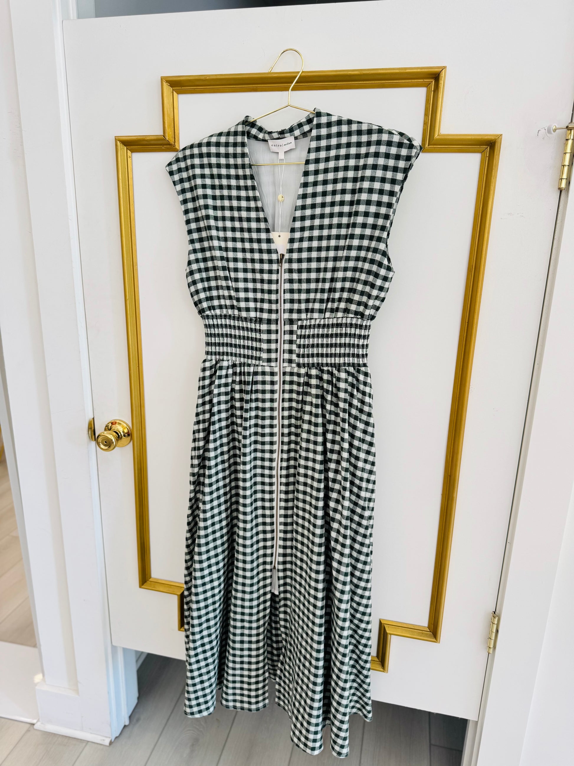 Stacey Dress in Forest Gingham