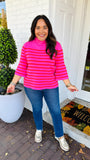 Morgan Mock Neck Sweater in Stripes