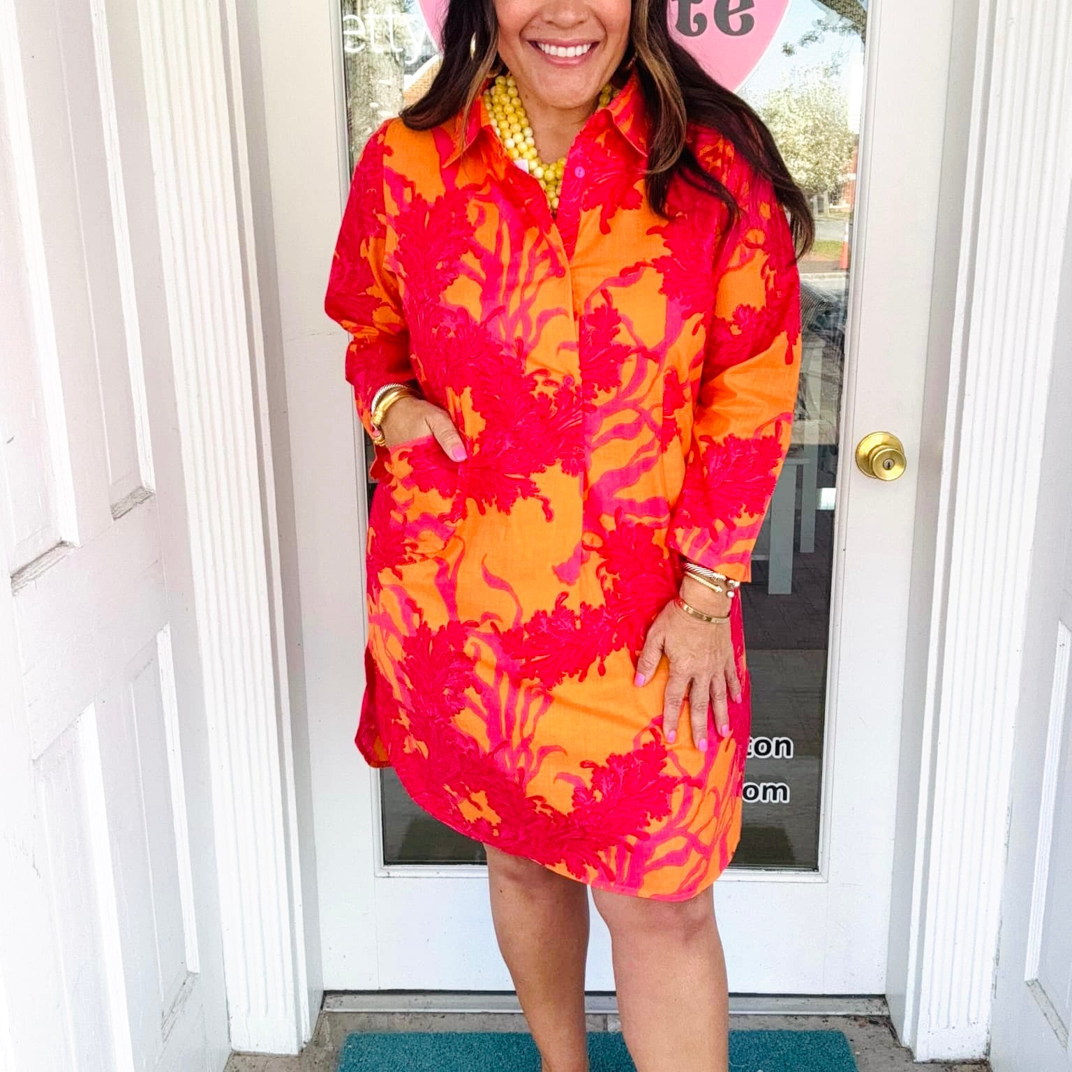 Coral Cove Mini Shift Dress