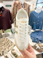 Gola Women's Torpedo Leather Trainer Off
White/Bone/Gold
