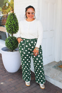 Dots on the Greens Pants in Green