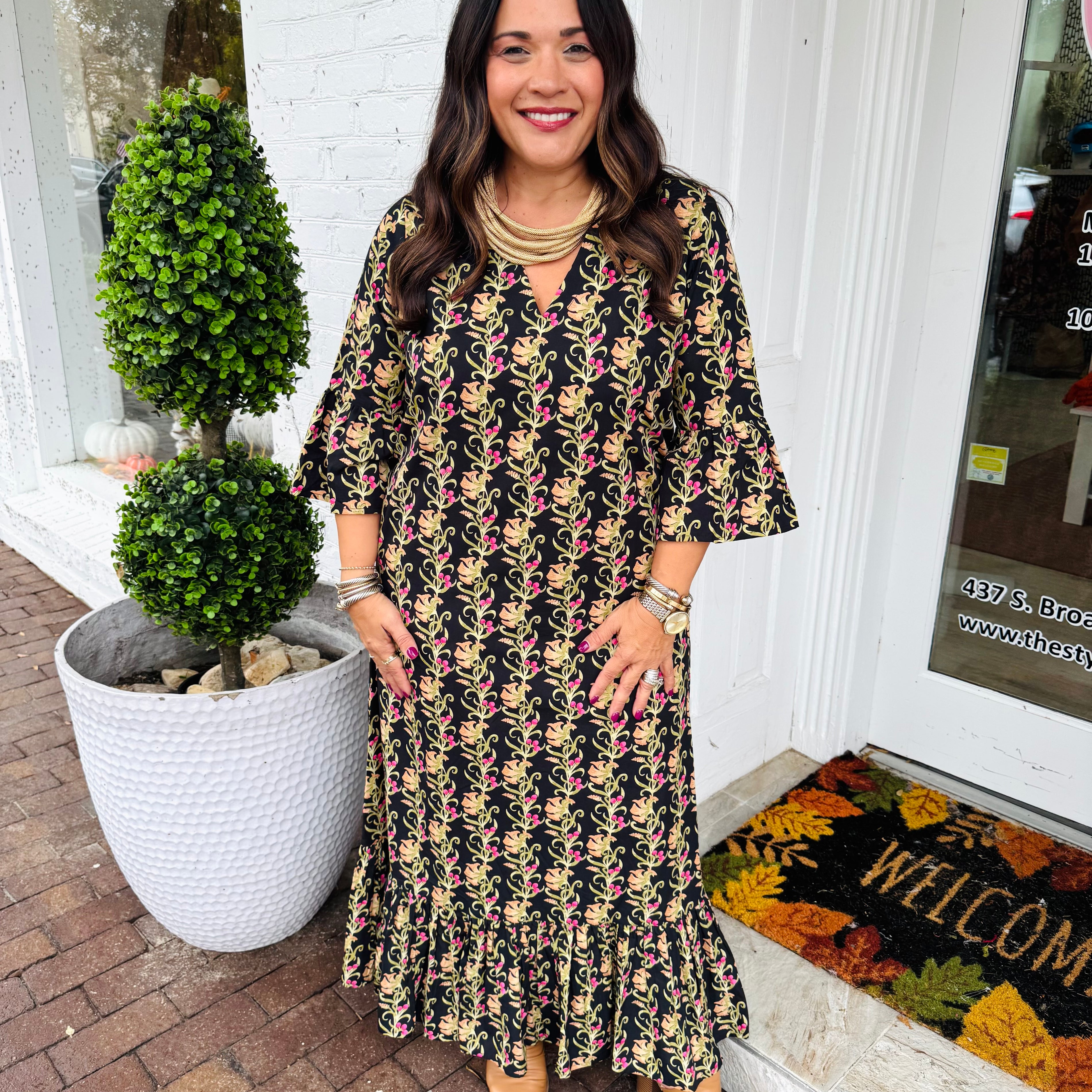 Orchard Dress BerryWood Scroll|LIVRO
