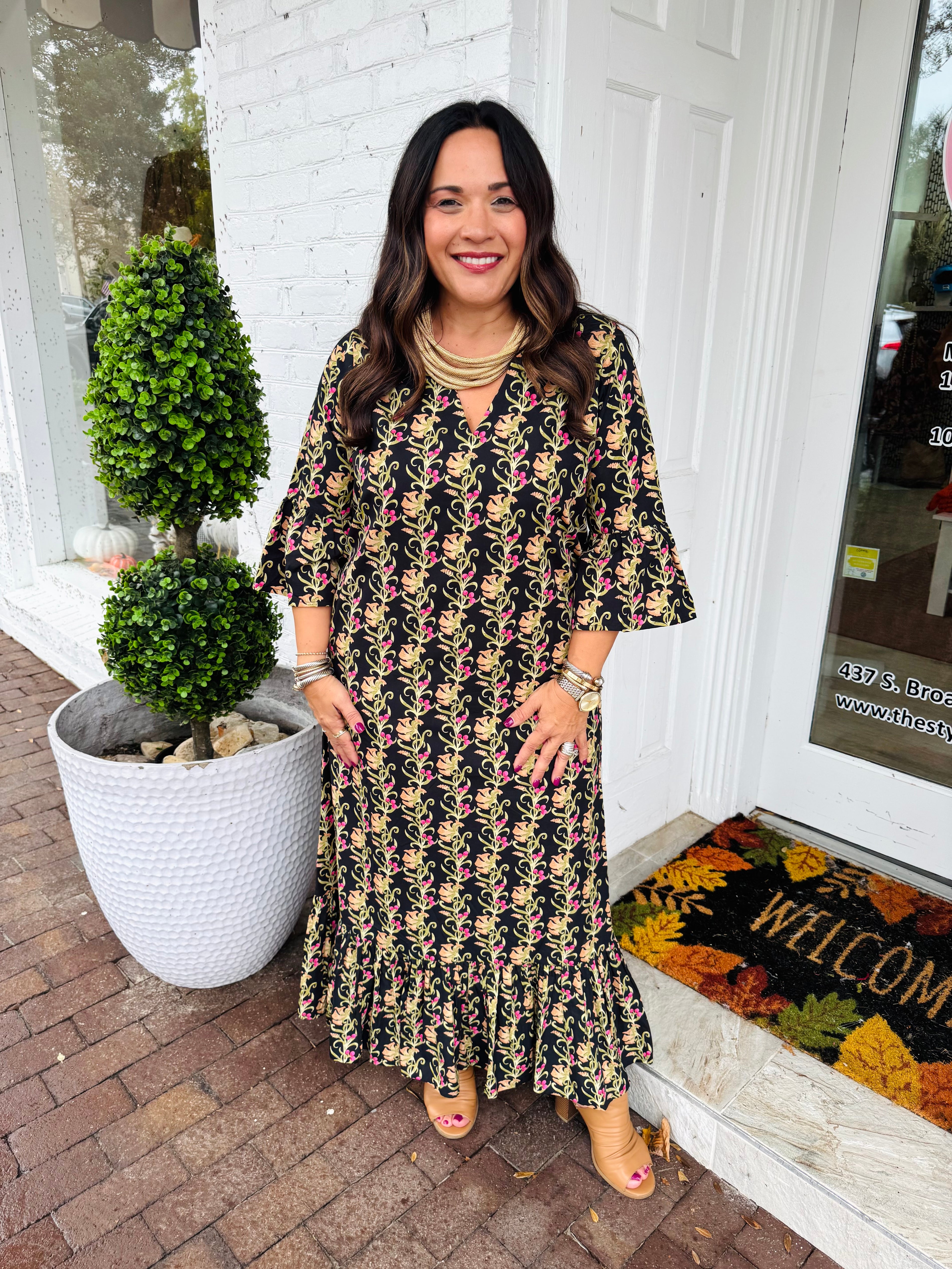 Orchard Dress BerryWood Scroll|LIVRO
