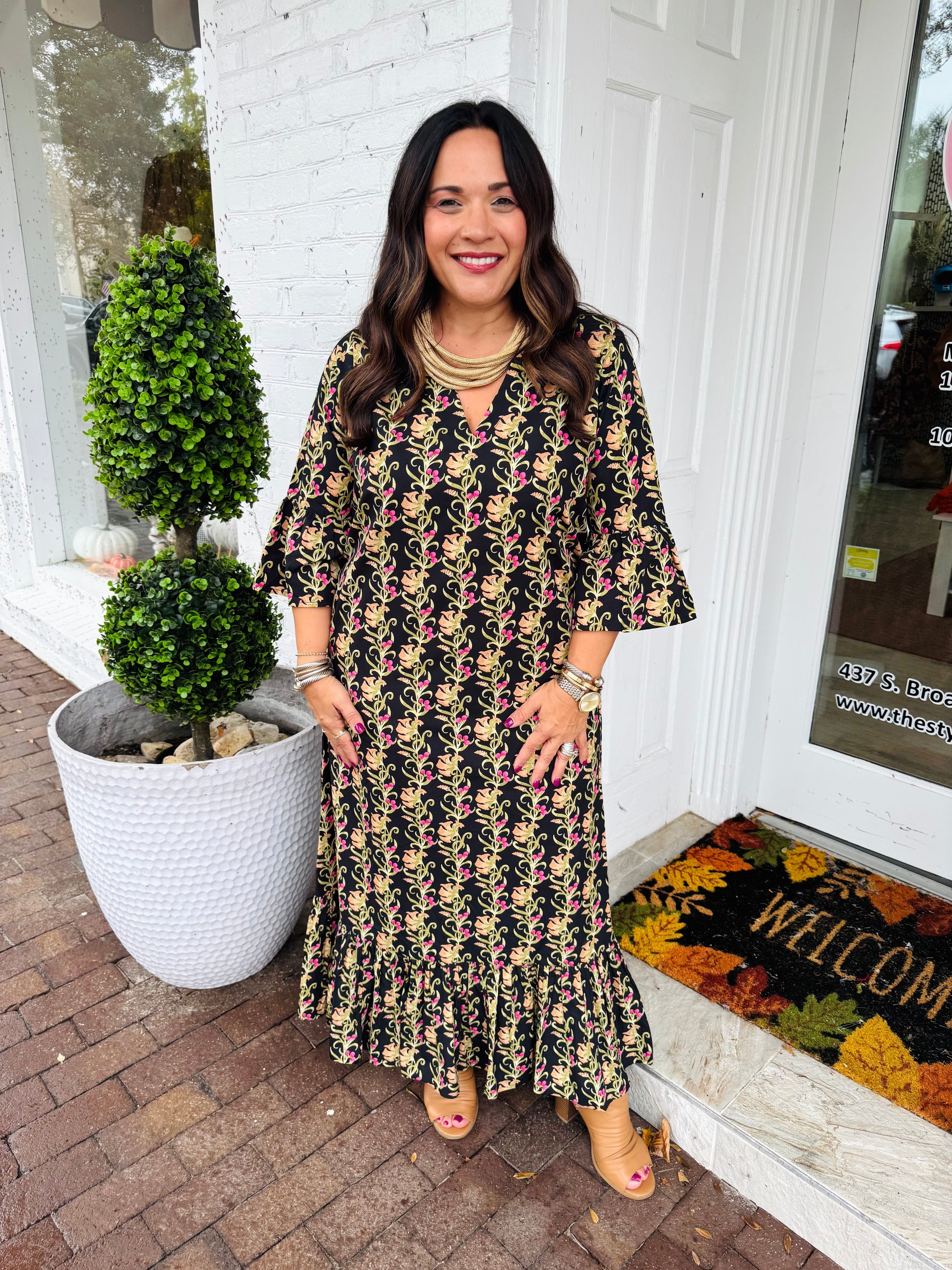Orchard Dress BerryWood Scroll|LIVRO