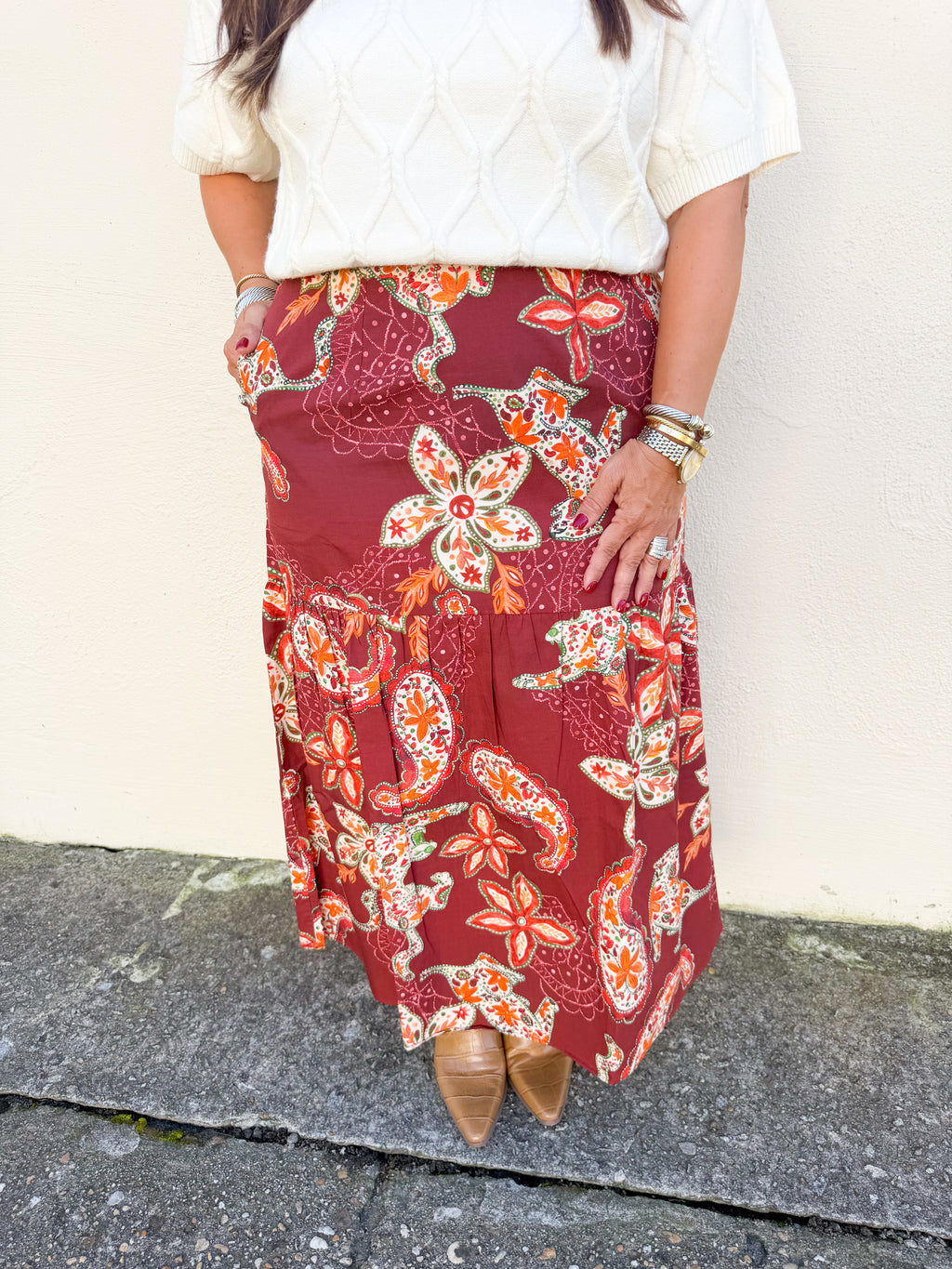 Ada Skirt in Wild Paisley | MAUDE