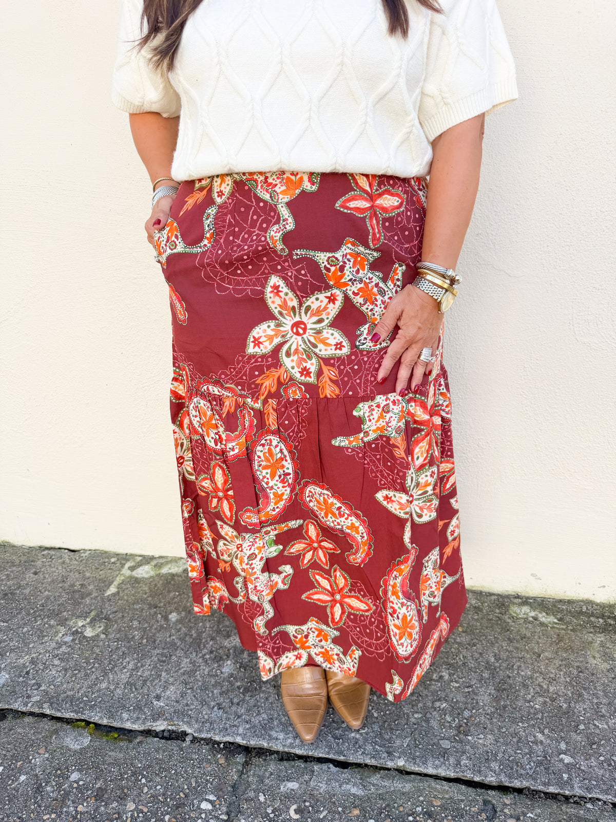Ada Skirt in Wild Paisley | MAUDE